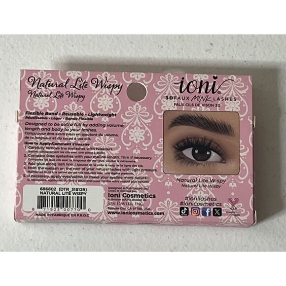 Ioni 3D Faux Mink Lashes – Natural Lite Wispy Handmade Strip Lash - Picture 2 of 6